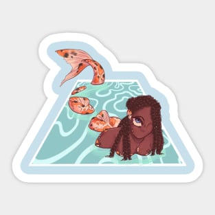 koi fish mermaid bg ver Sticker